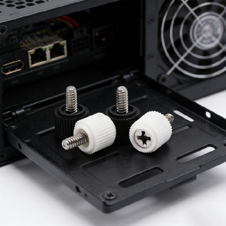 Secure Locking Hand Twist Screws for Side Panels 6#32 Computer Case Rubber Head Enhances Operation Comfort Metal