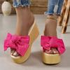 Fashion Aphixta Red Summer 9cm Wedge Heels Slippers Women Big Butterfly Mulers 4cm Platform Sandals Clog Shoe Slides Plus Size 43