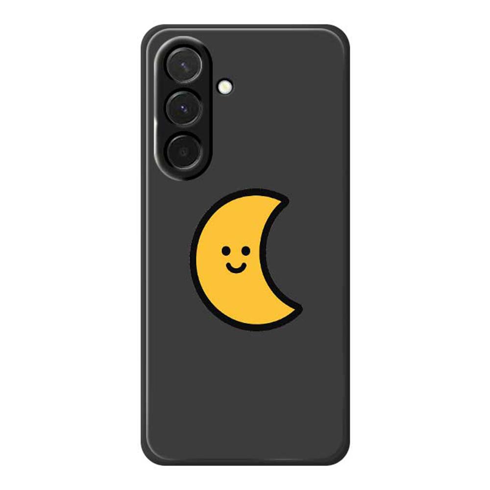 

For Samsung Galaxy A36 5G Case Yellow Moon Pattern Printing Straight Edge TPU Phone Back Cover Black