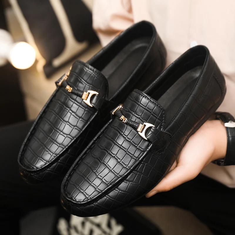 Fashion Genuine Leather Luxury Brand Men Loafers Men Casual Shoes Italian Moccasins Breathable Slip On Men Driving Shoes Chaussure Homme