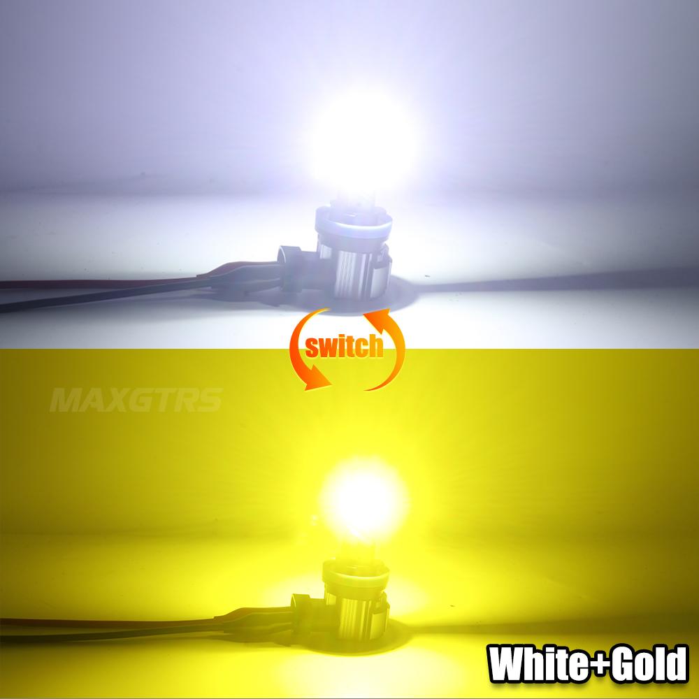 

MAXGTRS 2x 18000LM H11 H8 H9 Headlight Fanless 6500K White LED 9005 HB3 Fog Bulbs 9006 HB4 Double Colors Driving Lamp H8/H9/H11/H16(JP) белый/золотой