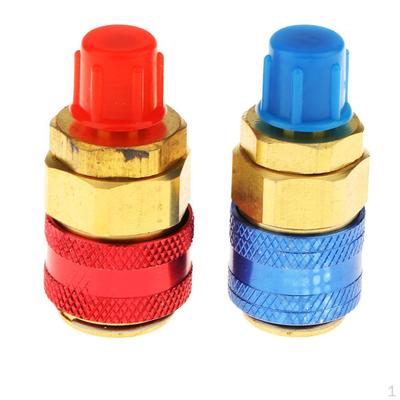 1 Pair Automotive Air Conditioning R134a High and Low Quick Connector Couplers
