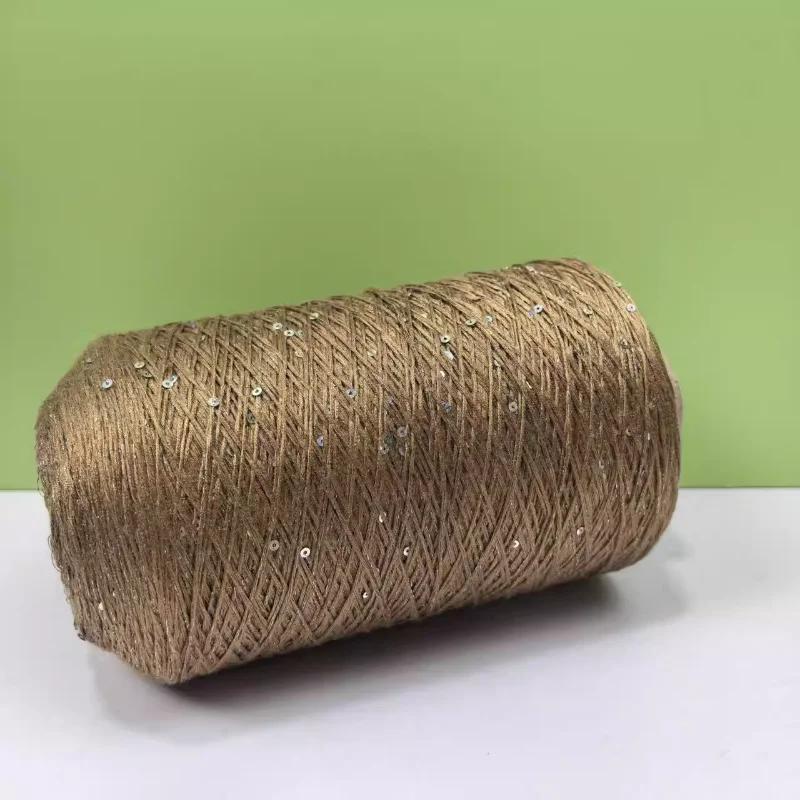 Glitter Mulberry Silk Cotton Thread 500g/Roll Glitter Bead Silk Lace Thread Soft Silky Spring/summer DIY Hand-woven Thread