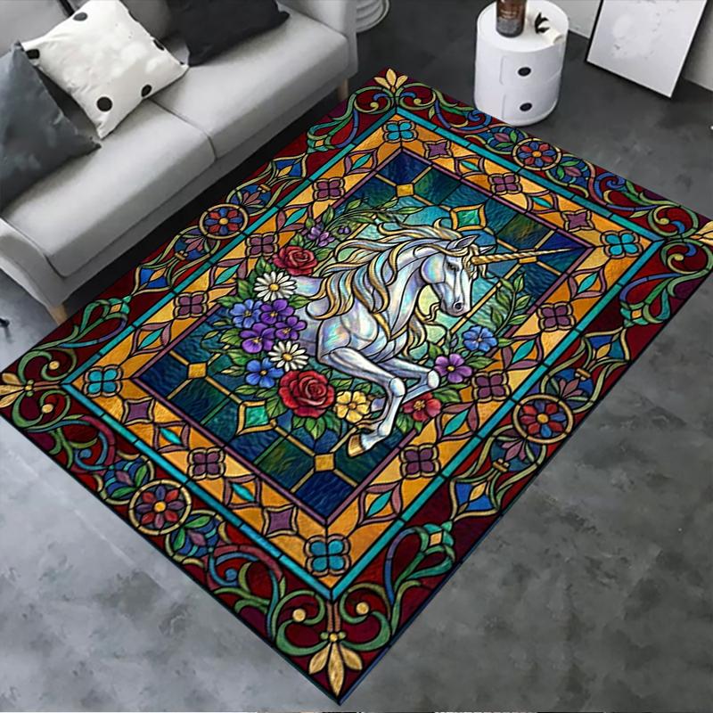 2025 New Unicorn Animal Carpet Rug for Living Room Bedroom Home Sofa Decoration,Kids play Non-slip Floor Mat142
