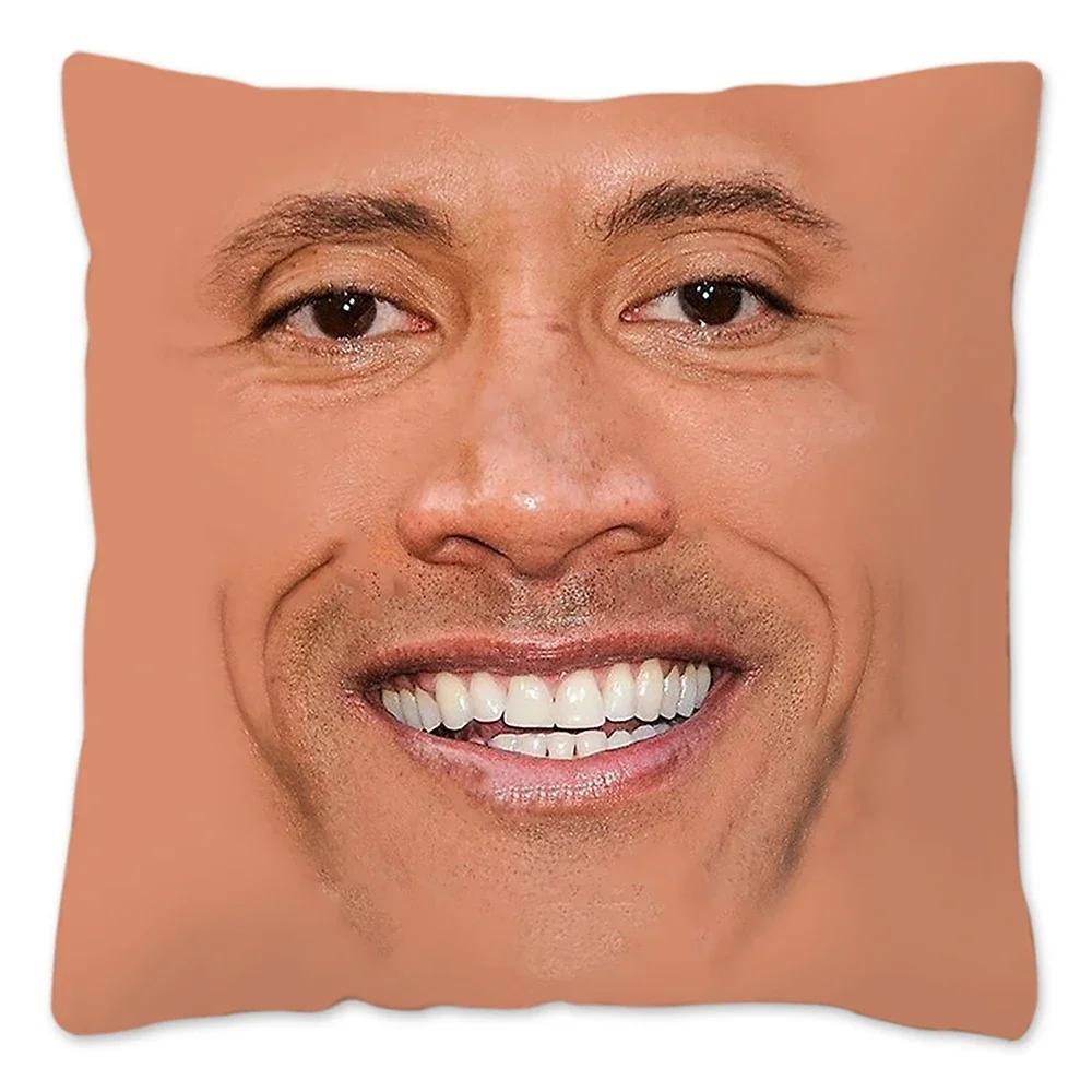 The Rock Face Dwayne Cushion Cover For Sofa Home Decorative American Actor Johnson Throw Pillow Cover Soft Velvet Pillowcase