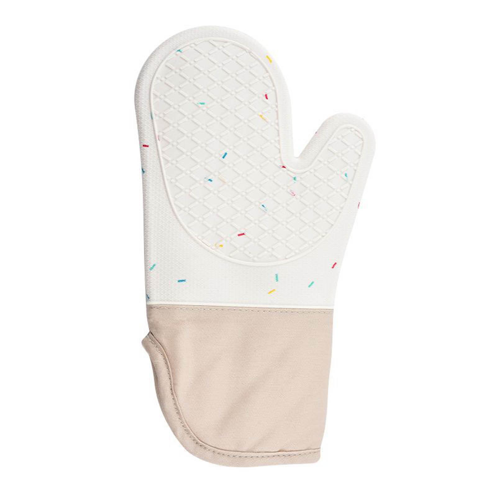 

Silicone And Cotton-lined Gloves With Colorful Dots, Slanted Cuffs, Double-, Microwave-safe, Oven-safe, Kitchen Baking, Grilling, And Non-. One Size