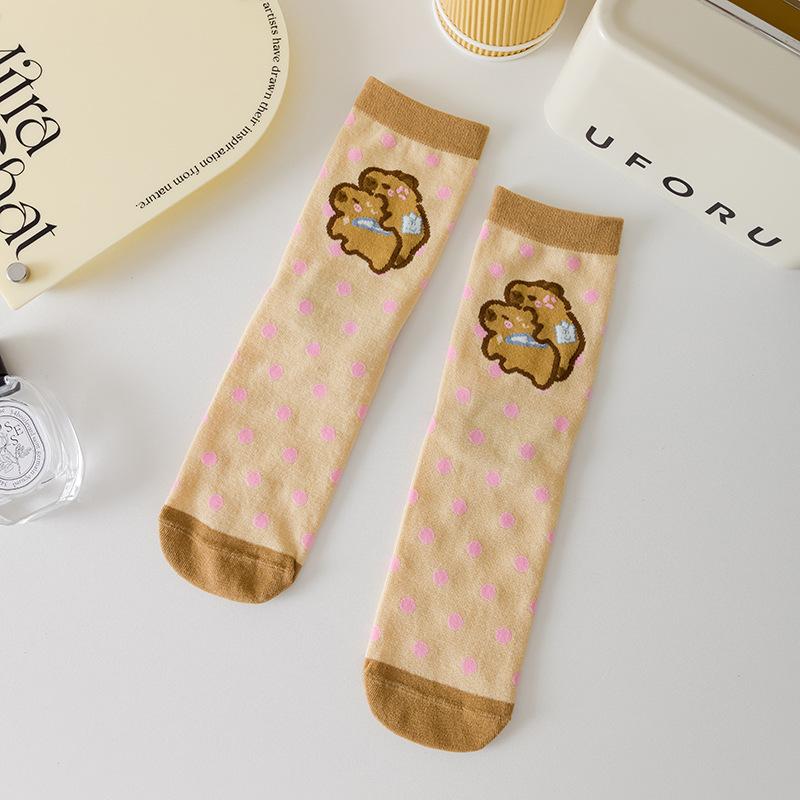 

Женские осенние универсальные милые влагопоглощающие бесшовные носки-трубы из хлопка 1 pair