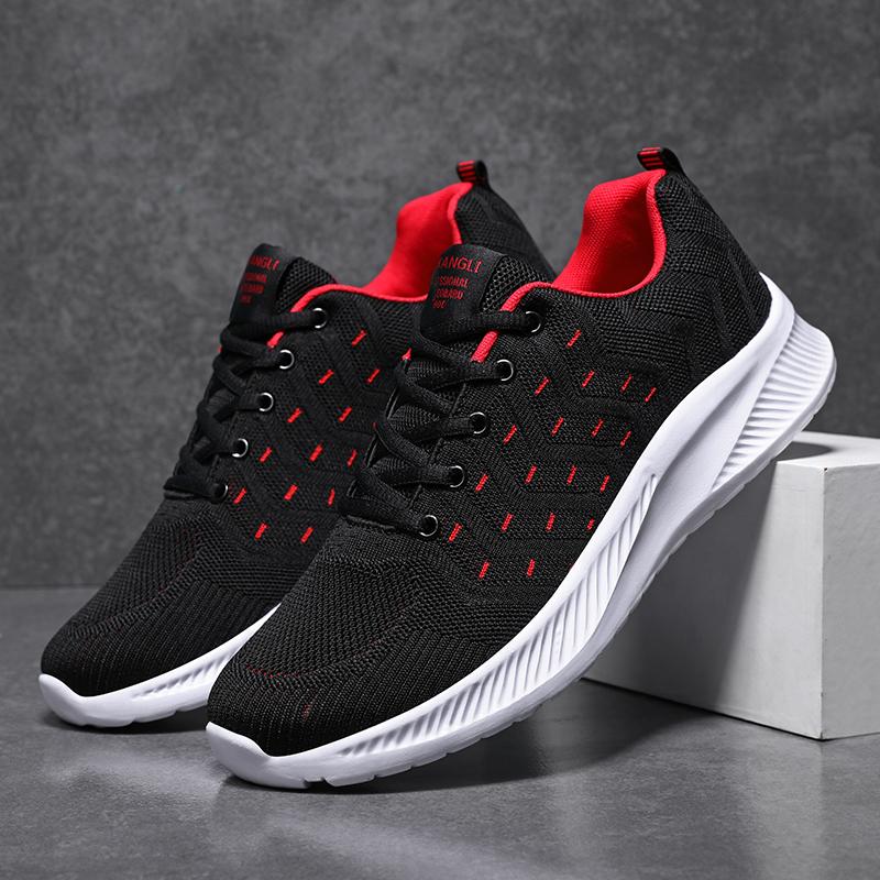 Men's Running Sports Shoes Light Knitted Jogging Shoes Breathable Outdoor Sneakers for Walking Traveling Male Trainers