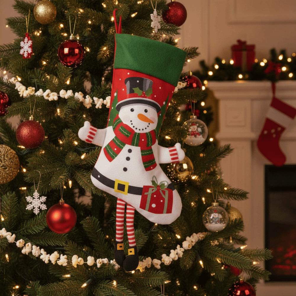 Cartoon Large Christmas Stockings Cute Christmas Tree Ornaments Candy Gift Bags  Xmas Tree Pendants