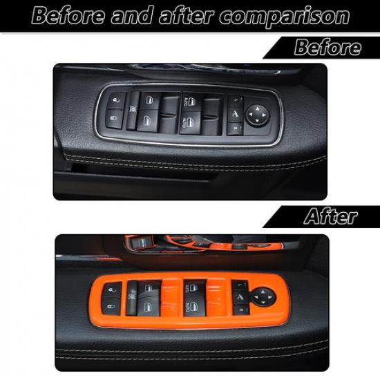 Oranger Fensterheber-Schalterpanel-Zierabdeckung für Dodge Charger 11+ / RAM 1500 10-17