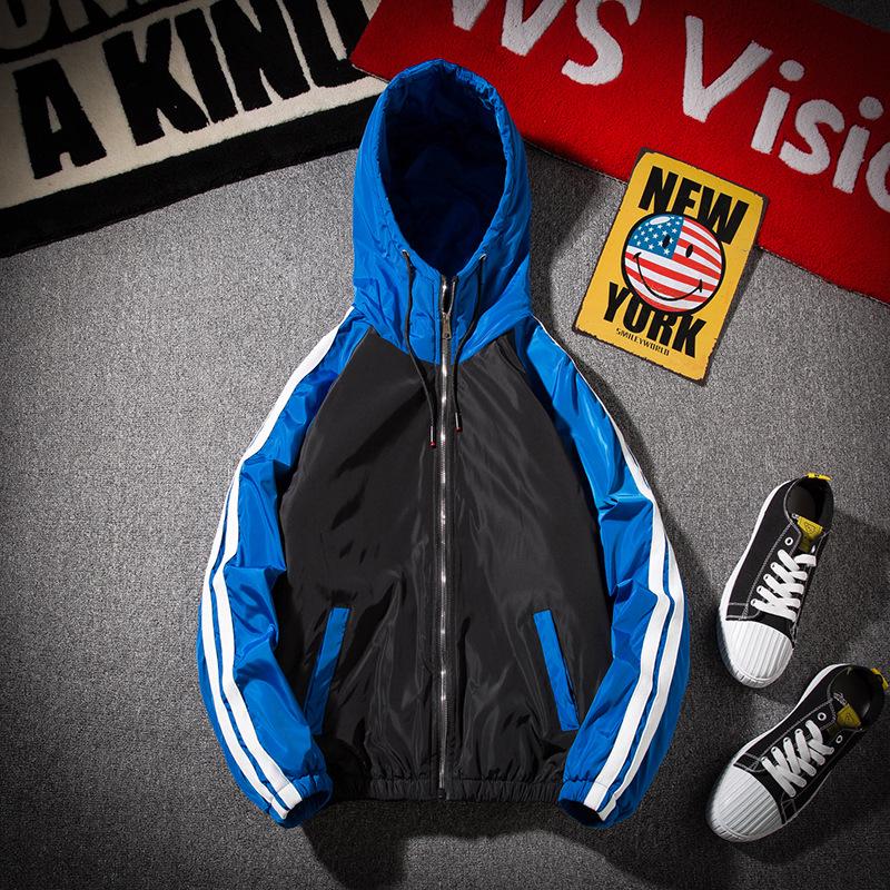 

Men s Hooded Cotton Jacket - Thick, Autumn/Winter Style for Youth & Students L синий