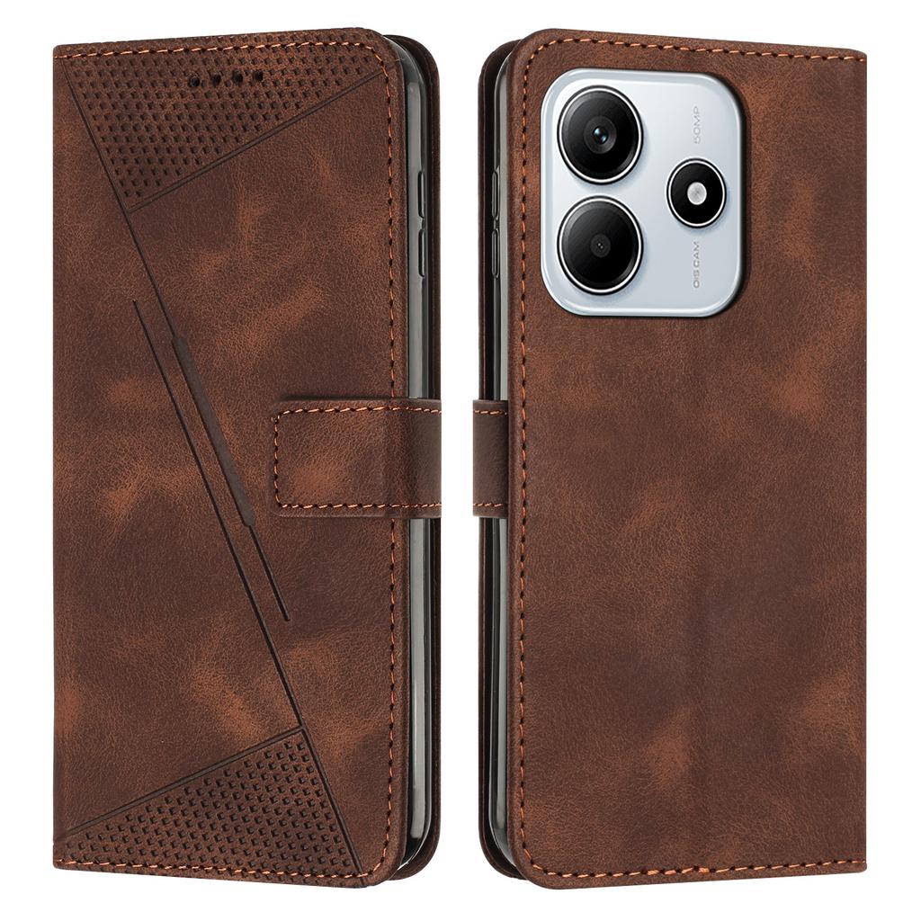 For Xiaomi Redmi Note 14 5G Case Handbag Imprinted Triangle Leather Phone Cover