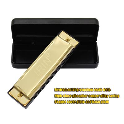 10 hål 20 Tone Diatonisk Blues Munspel Key of C med fodral för nybörjare barn