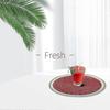 Round Braided Placemats 15 Inch Round Table Mats for Dining  Heat Resistant Place mats Set of 6 (Watermelon red)