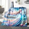 Custom Name Elsa'S Magical Journey Party Blanket For Couch Bed Plush Cozy Fuzzy Blanket Super Soft Warm Blankets For Fall And Winter 091663