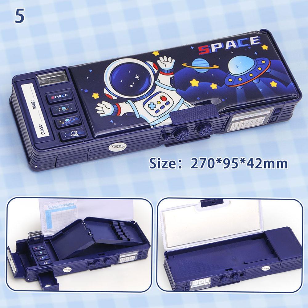 

Double Layers Stationery Box Automatic Pop-Up Pencil Box Multi-functional Pencil Case Students 5
