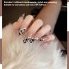24pcs Leopard Print Faux Pearl False Nails Girls Full Cover Fake Nail Tip Manicure Tool