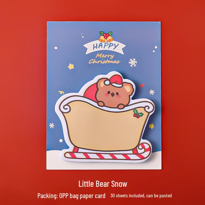 Creative Cartoon Christmas Sticky Notes - Festive Student Gift & Message Stickers, Perfect for Christmas Activities & High-Value Stationery Gifts