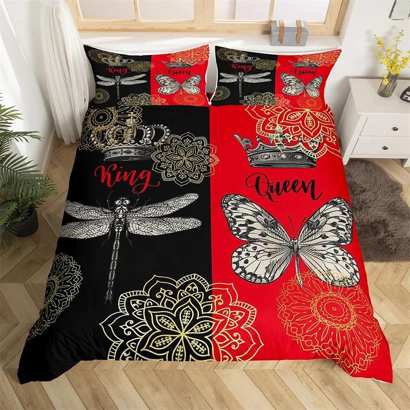 

Dragonfly Duvet Cover King Butterfly Flower Leaves Bedding Set Microfiber Nature Animals Plants Quilt Cover For Teens Girls Room EU Single(135x200cm)