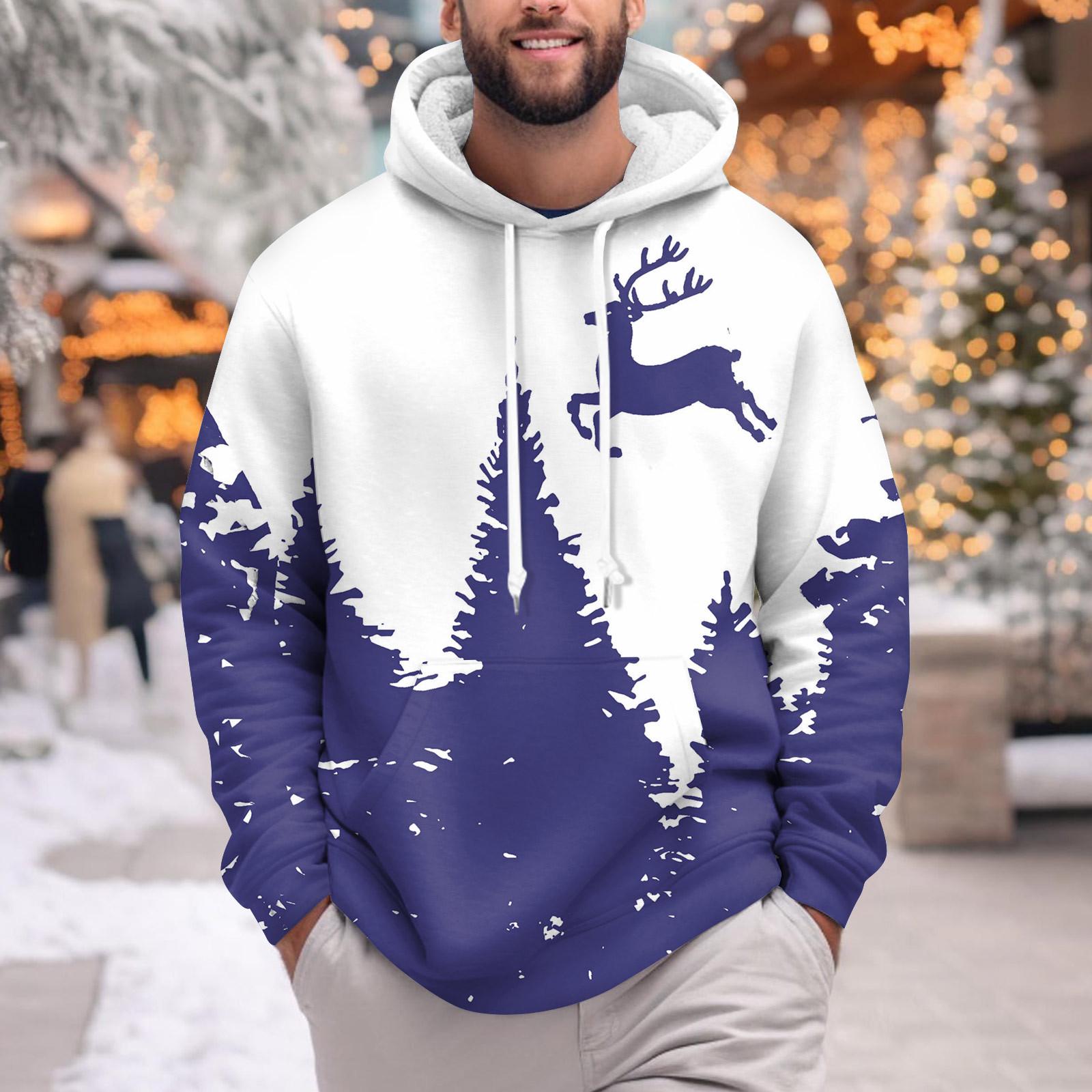 

Мужское теплое плюшевое пальто с принтом, флисовый свитер, повседневное пальто, свитер с карманами, зимнее пальто XXXXL синий