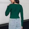 Winter Spring Women Solid Rib Knit V Neck Stripe Pull Sweater Femme Y2k Long Sleeve Pullover Jersey Tops Fashion Clothes