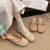 Leichte Perlen-Flachboden-Taschenkopf-Hausschuhe Damen rutschfeste Halbschuhe