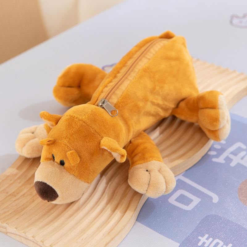 Borsa astuccio in peluche animale di grande capacità creativa Borsa cancelleria per ragazzi e ragazze Borsa portaoggetti multifunzionale Borsa cosmetica