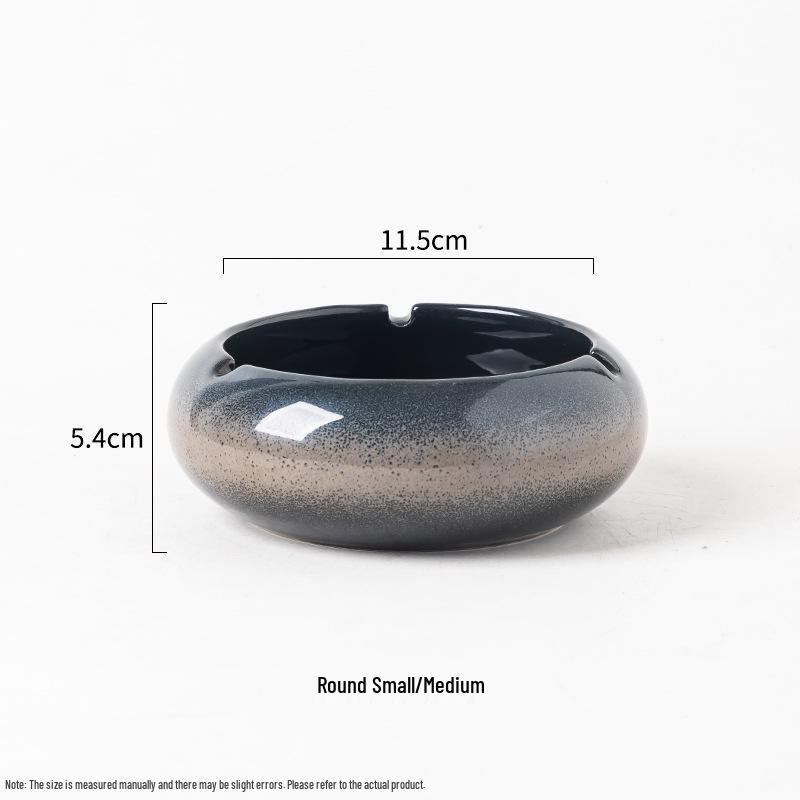 Large Ceramic Ashtray for Tea Room, Living Room, or Office - Chinese Style, Anti-Fly Design