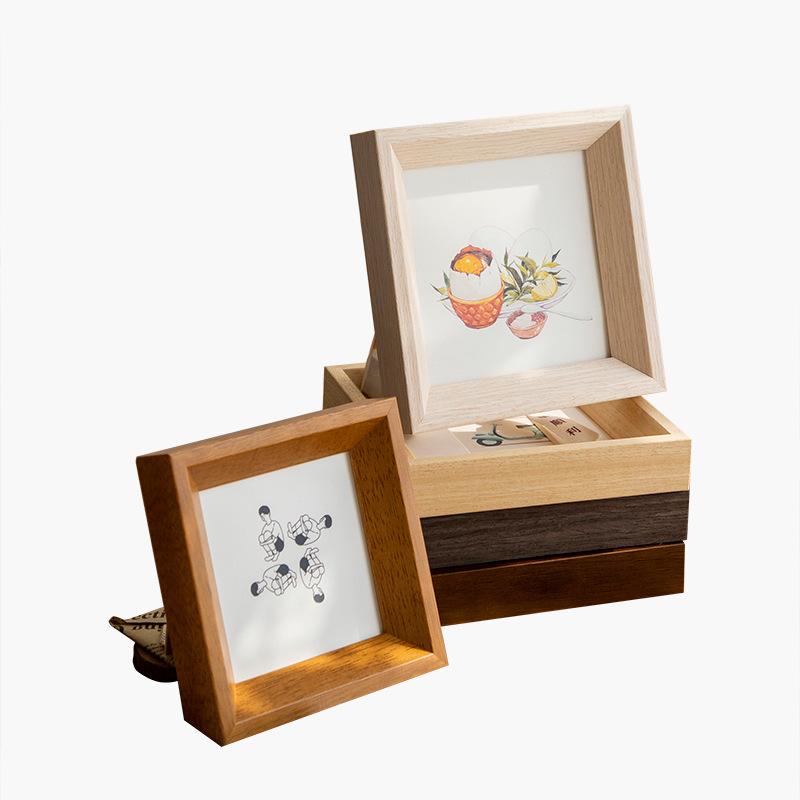 Home Decor Solid Wood Small Photo Frame DIY Photo Frame Table 6 Inches 7 Inches 8 Inches Album Frame Wall Hanging