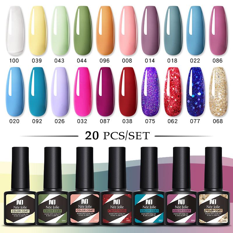20-Color Nail Polish Glue Set Popular Color Phototherapy Glue Nail Shop Nail Glue