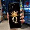 Couple Case For TCL K70 4G/K70 Power 4G Bumper Black Silicone Shockproof Soft Casing Beautiful Trendy Crown Letter Pattern Cover