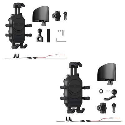 Support de téléphone pour moto avec charge sans fil 15W et amortisseur de vibrations, Antivol, Antichoc, Support de téléphone réglable