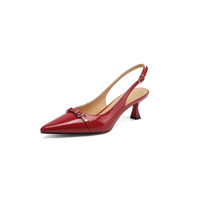 Fashion New Summer Sandals Cover Toe Sandals for Women Patent Leather Pointed Toe Sandals Fashion Ladies Office Women Shoes High Heels