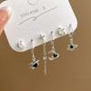6PCS Y2K Punk Crystal Star Moon Pendant Earring Set For Women Girl Men Gothic Vintage Aesthetic Grunge Jewelry Ear Accessories