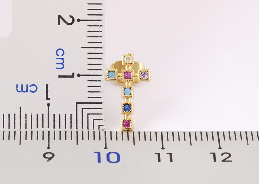 Nidin Korea Popular Inlaid Delicate Zircon Cross Charm Earrings 3 Colors For Women Girl Engagement Wedding Jewelry Accessories