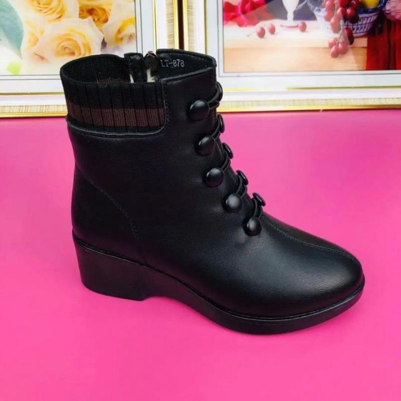 2025 winter new Douyin same slope sole wool winter women's shoes rubber soft sole women's boots 2025