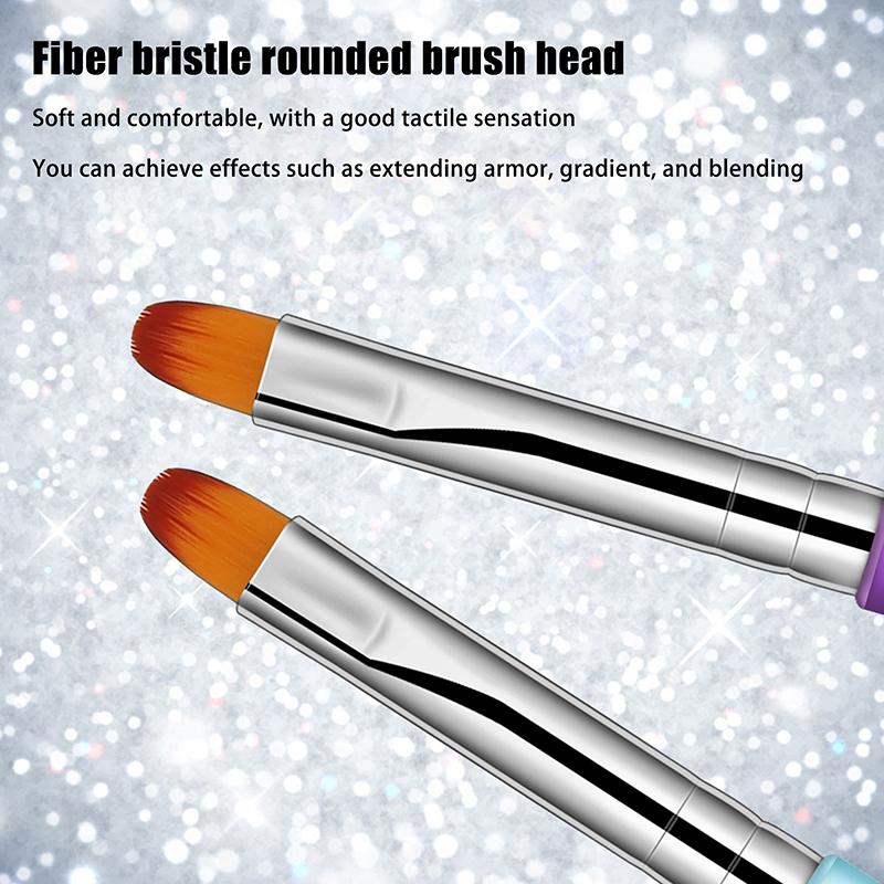 Poly Gel Brush Pen Dual Ended 2 In 1 Design Nail Brush And Spatula Stainless Steel Gel Nail Brush For Nails Extension Gel