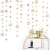 Champagne Gold 40th Birthday Decorations Number 40 Circle Dot Twinkle Star Garland Streamer Banner Backdrop for Women Mens Cheers To 40 Years Old