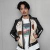 Genuine Leather Grizzly Jacket Leather Jacket Grizzly Jacket 3L Size Black VALLET05VG [Liugoo Leathers] Men's