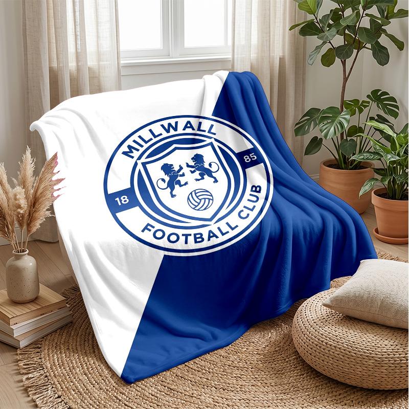 Millwall Football Print Flannel Blanket, Soft Warm Lightweight Throw Blanket for Sofa Bed Camping