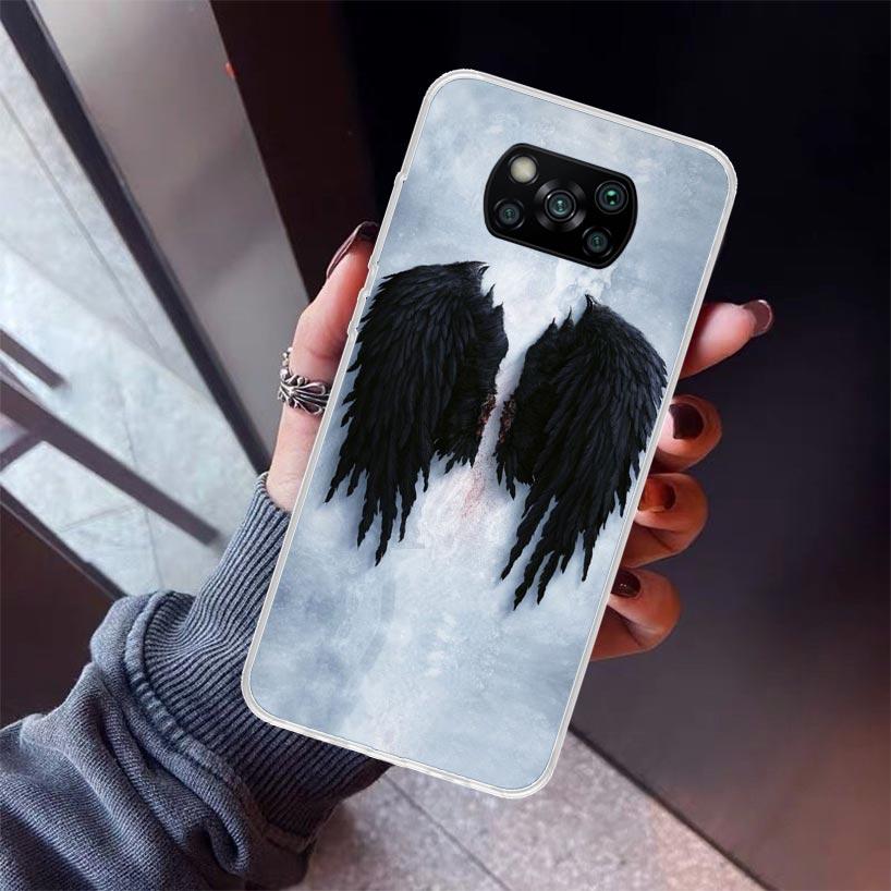 Angel Wings Feather Phone Case For Xiaomi Poco X5 X6 X7 Pro F7 Ultra M7 Redmi 15C 15 13C 13 12C 12 10 10C 10A 9 9C 9T 9A Cover P
