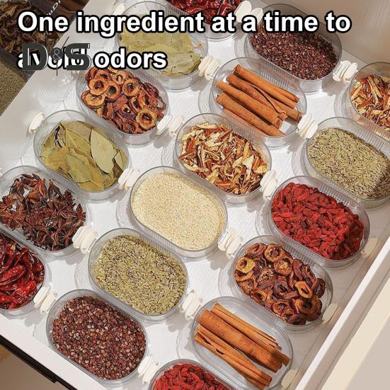Spice Storage Box Seasoning Jar Food Grade BPA Free Large Capacity Transparent Stackable Sealed Spice Organizer