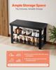 Shoe Rack Bench, 3-Tier Bamboo Entryway Bench, Shoe Storage Organizer Holds Up to 286 lbs, 703 x 288 x 451 mm, for Front Door, Hallway, Living Room,