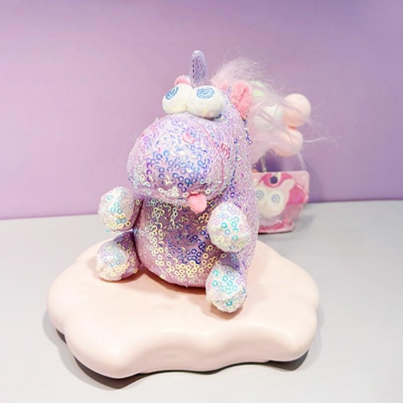 Jinnew Scruffy Creative Unicorn Plush Cartoon Pendant With Sequins For Girl