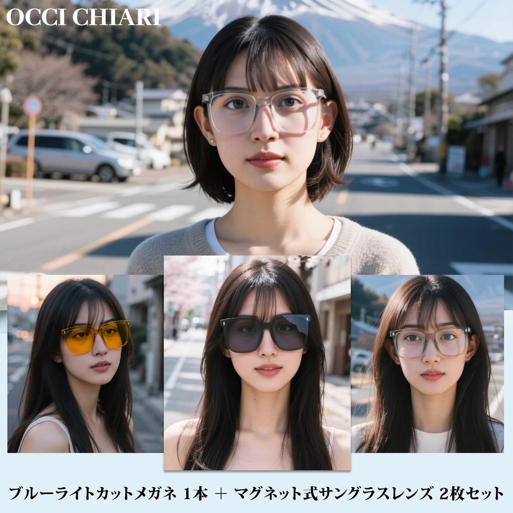 OCCI CHIARI Magnetic Blue Light Blocking Glasses with Polarized and Night Vision Large Frame Design for Suitable for Outdoor and Nighttime Stylish and