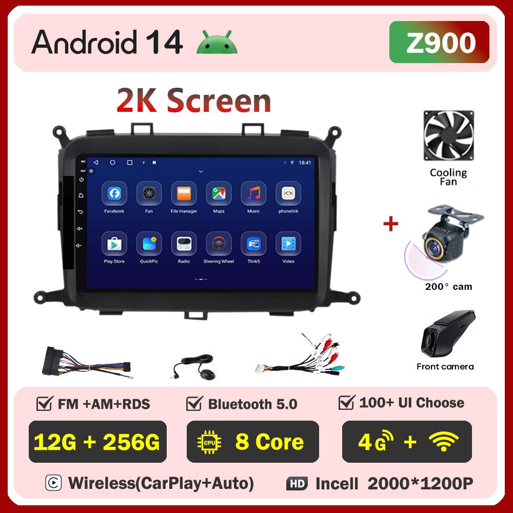 Android 14 For Kia Carens RP 3l 2013-2019 Car Multimedia Video Player Stereo Head Unit Intelligent Car Systems GPS Navigation