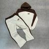 Streetwear Hooded Sweatshirt Set Loose Fit Embroidery Winter Casual Top Youth