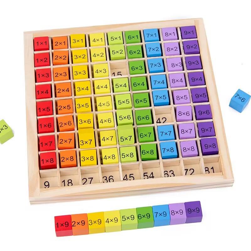Wooden Nine-Nine Multiplication Table Building Blocks Children's Wooden Early Education Learning Toys Teaching Aids