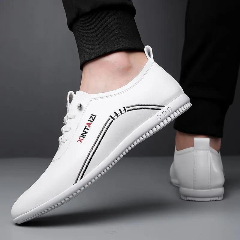 Leather Shoes Men's Spring New Casual Leather Shoes Business Dress Light Soft Sole Comfortable Doudou Shoes Men