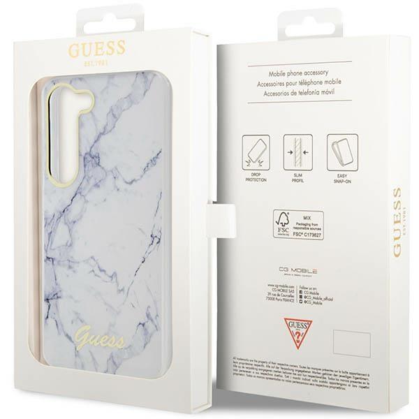 Etui do Samsung Galaxy S23 Guess Marble Białe